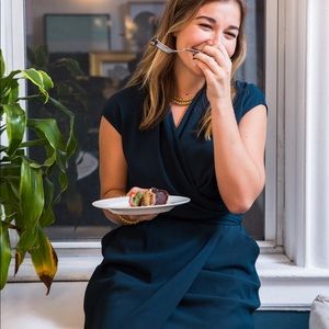 NWT MM LaFleur Hailey Dress Wave Crepe in River